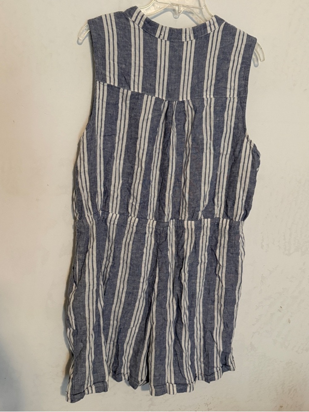 Striped Navy & White Sleeveless romper! - Picture 4 of 4